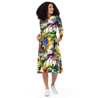 Fantasy 01 <br>Langärmliges Midikleid